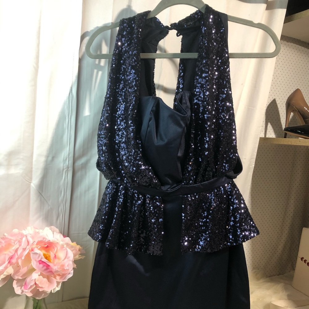 Navy cocktail dress with sequin!